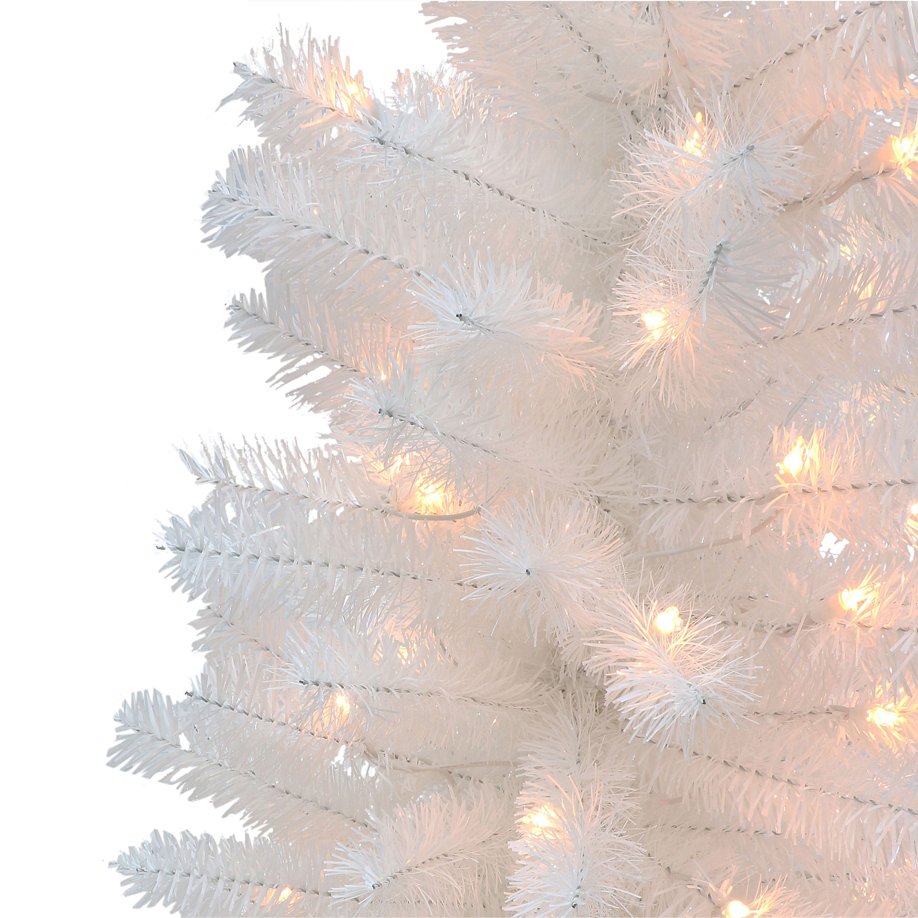4.5ft Pre-lit White Tinsel Tree